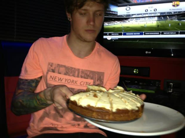 Celebrity photos: Dougie Poynter proved himself to be the dream man this week. Not only is he hot and talented, but he also baked a cake in his spare time. His girlfriend is one lucky lady.