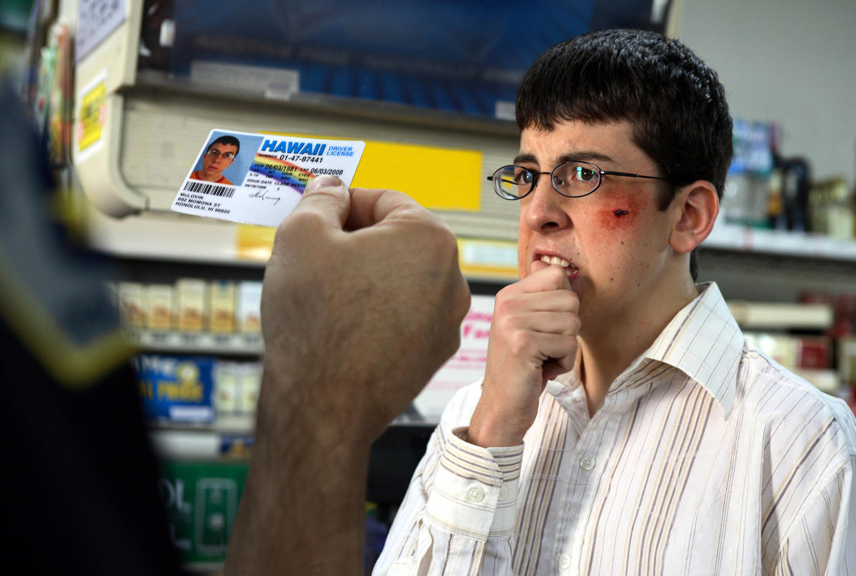 Christopher Mintz-Plasse as Fogell aka McLovin in 'Superbad' (Photo: Columbia Pictures/courtesy Everett Collection)