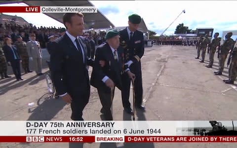 Macron and Gautier arm in arm - Credit: BBC