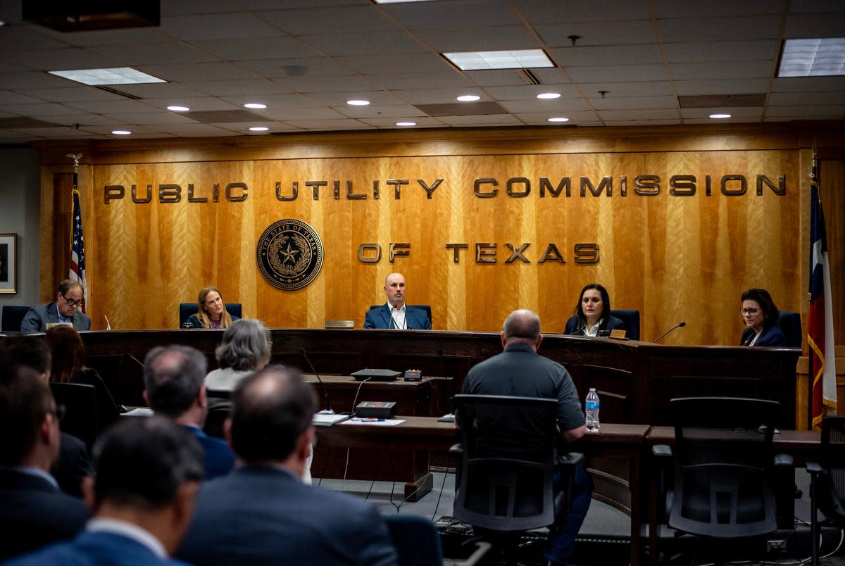 CenterPoint Executive Vice President Jason M. Ryan speaks during a Public Utilities Commission meeting on Thursday, July 11, 2024. Leaders of various energy companies spoke to the committee about the status of their companies in the aftermath of Hurricane Beryl.