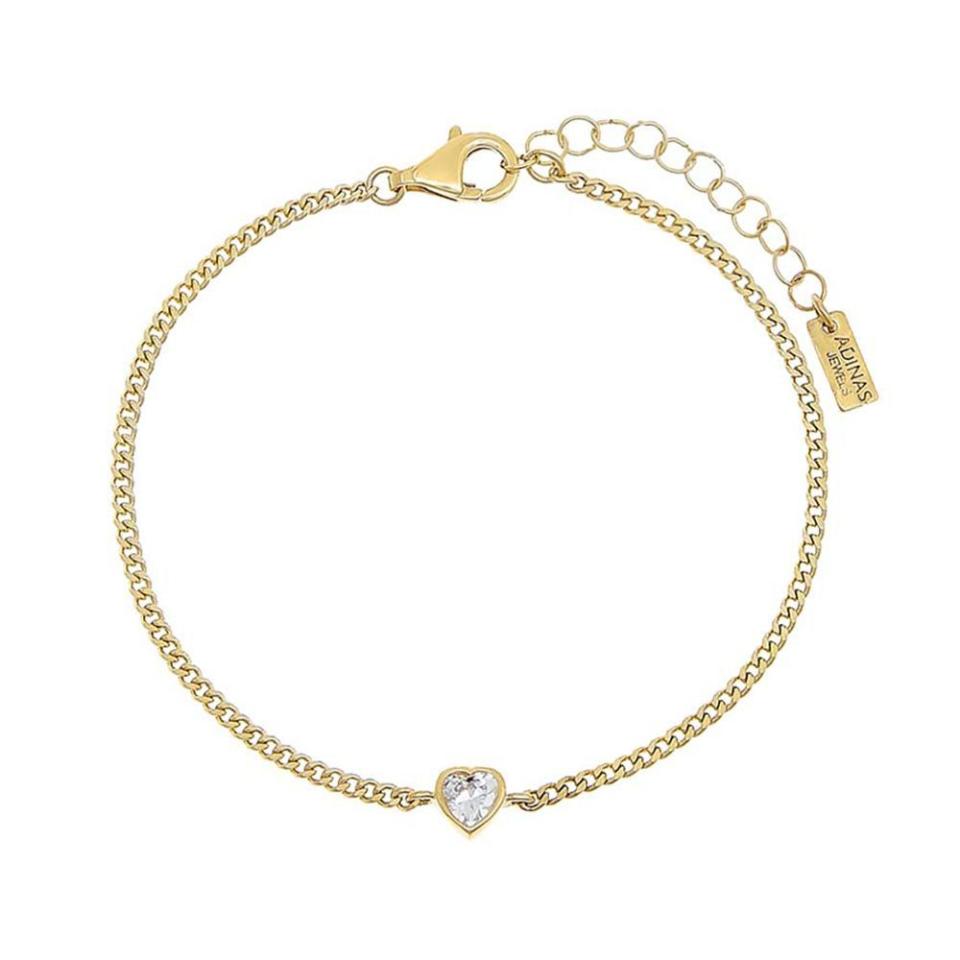 4) Heart Bezel Cuban Bracelet