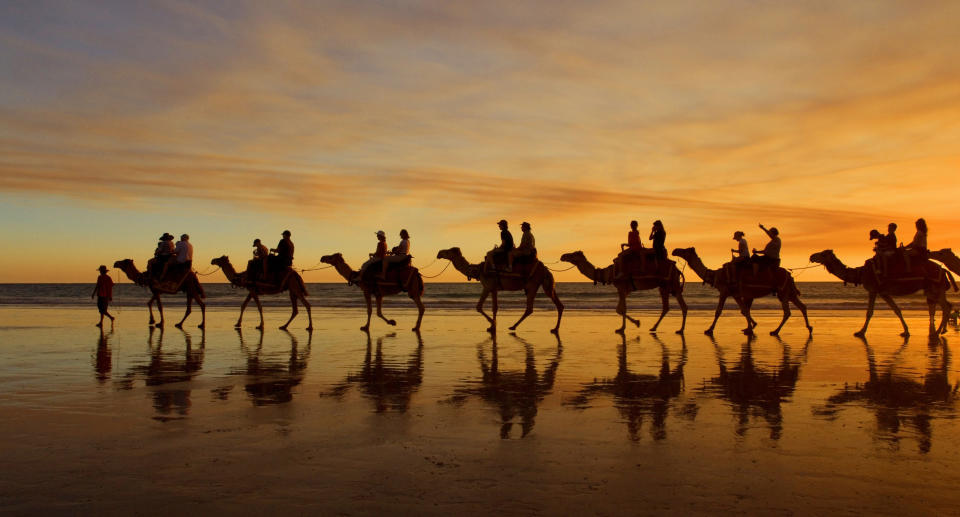 The camel tour on Cable beach.