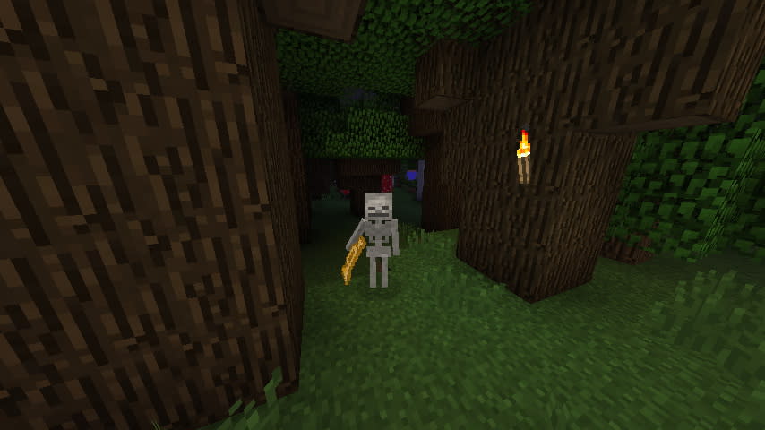 Minecraft Mods - Skeleton Trumpet - A beautiful skeleton doots softly on his trumpet in the dark woods