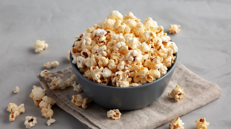 Kettle corn in small bowl