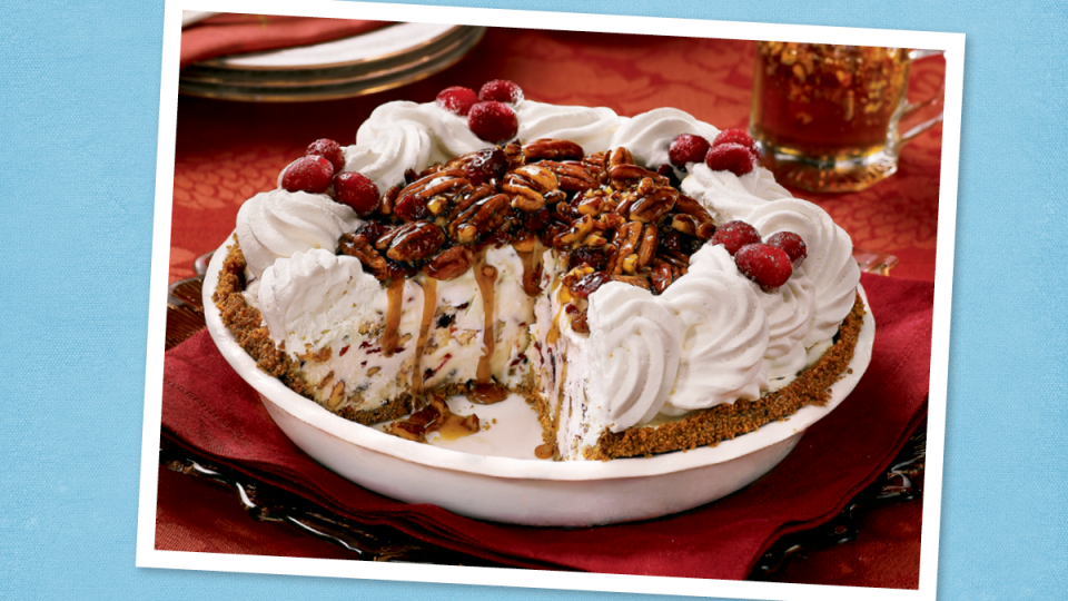 Butter Pecan Ice-Cream Pie with Gingersnap Crust for Thanksgiving