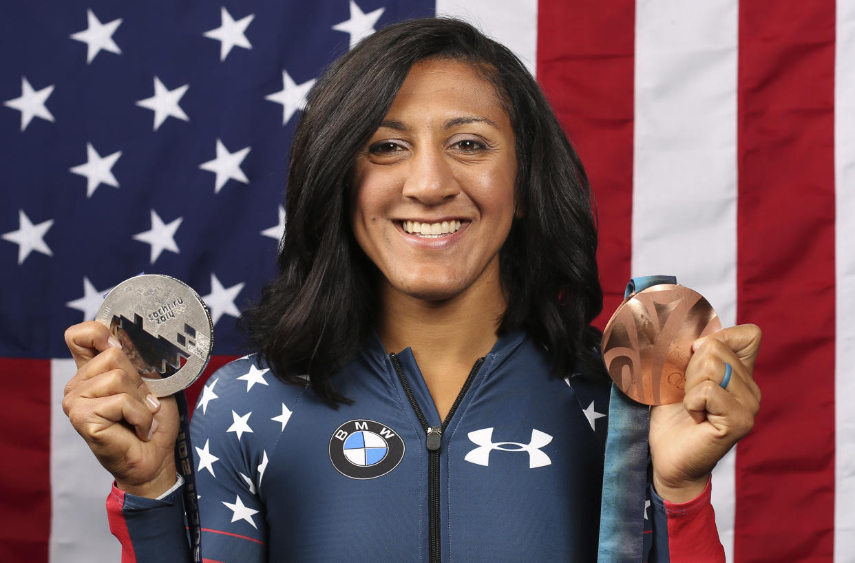 Elana Meyers Taylor is one of three female Olympians who have pledged their brains to CTE research. (AP Photo)