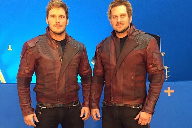 <p>Chris Pratt/Instagram</p> Chris Pratt and stunt double Tony McFarr