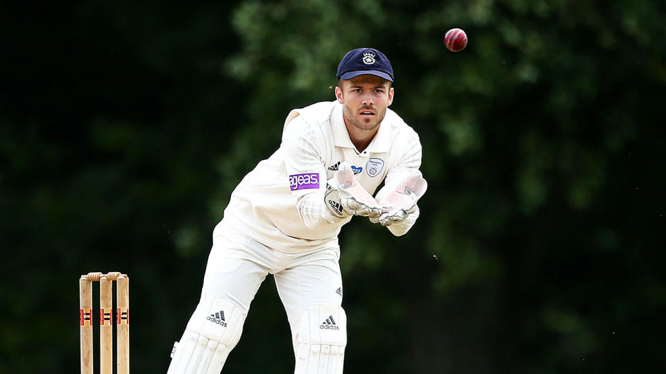 Seen here, Lewis McManus playing county cricket for Hampshire.