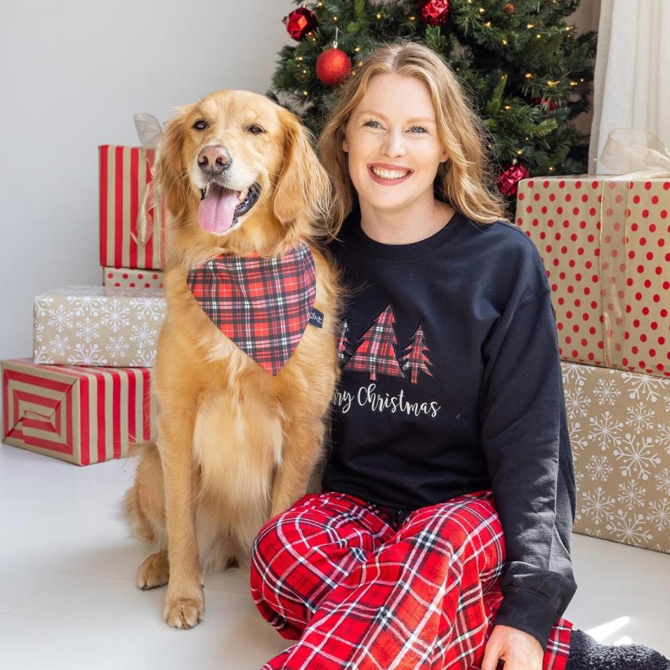 christmas matching pajamas dog bandana