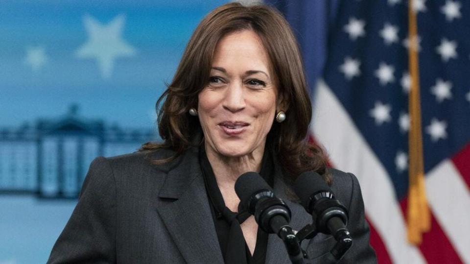 Vice President Kamala Harris at the Eisenhower Executive Office Building on the White House complex on March 15, 2022. (AP Photo/Manuel Balce Ceneta, File)