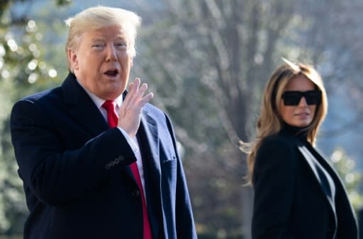 US President Donald Trump and First Lady Melania Trump leave for India