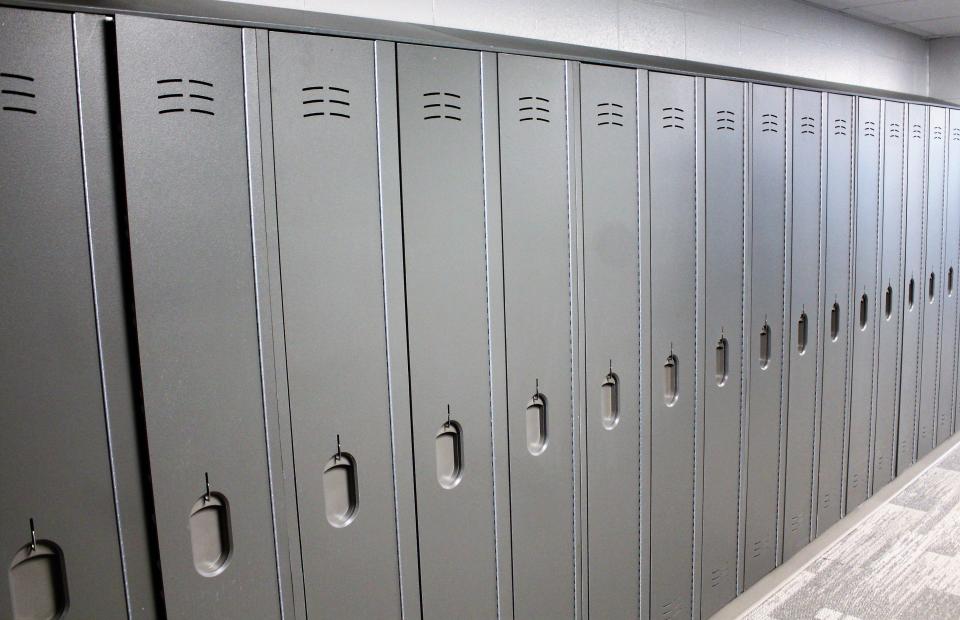 The new lockers at Douglas Elementary School.