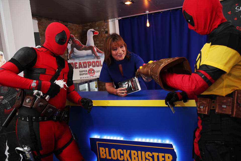 Deadpool enlists Lorraine Kelly to open new Blockbuster Video