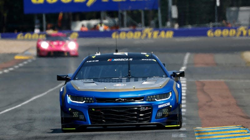 The #24 NASCAR Next Gen Chevrolet ZL1 during practice at Le Mans