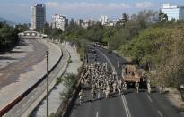 Protest against Chile's state economic model in Santiago