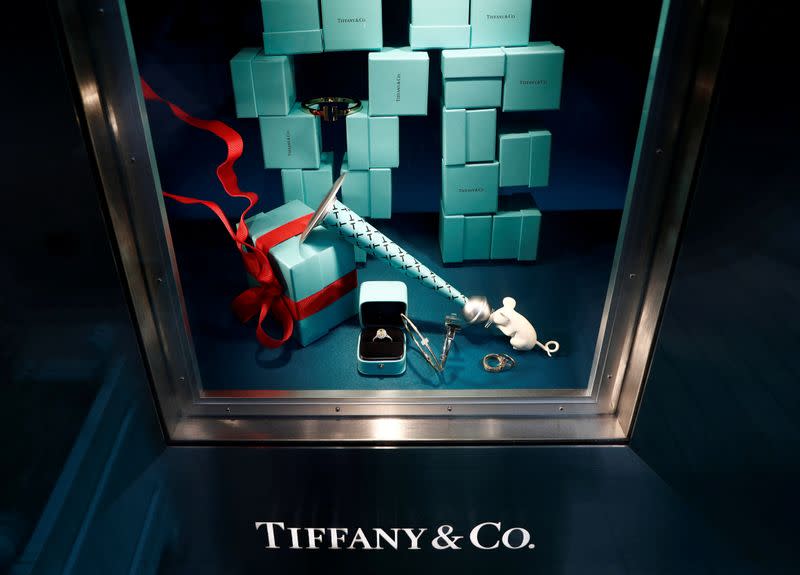 FILE PHOTO: Tiffany & Co. jewelry is displayed in a store in Paris