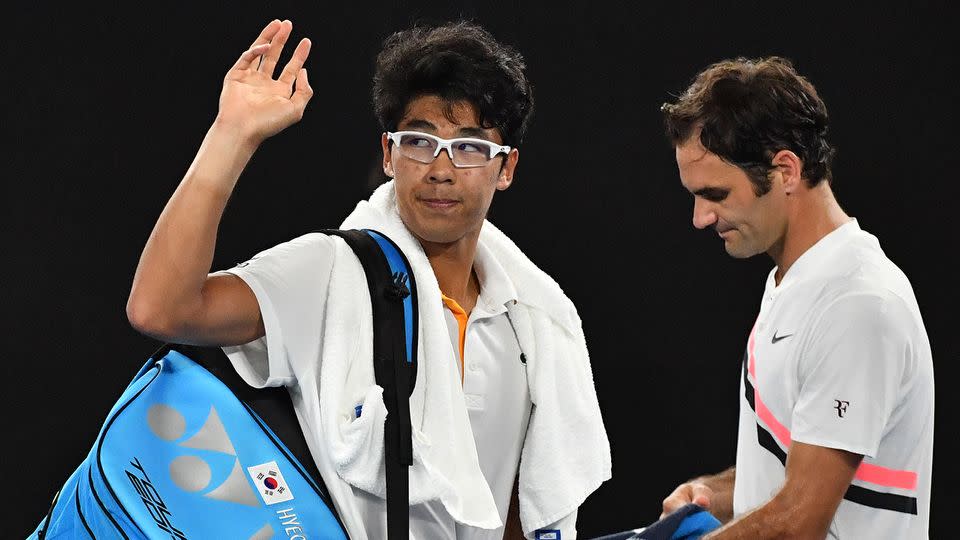 Federer offered kind words of encouragement for Chung. Pic: Getty