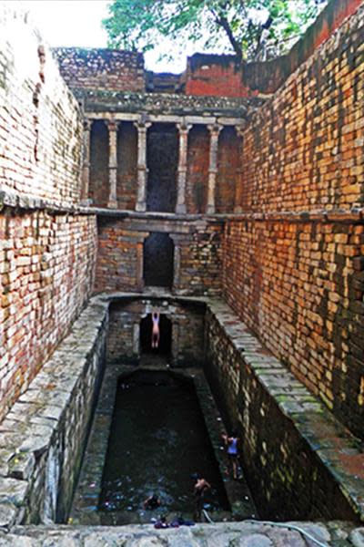 Gandhak ki Baoli, with its sulphur-laden water, in Mehrauli