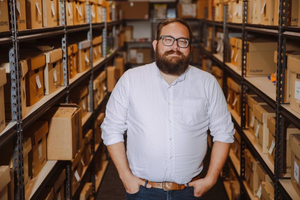 Mart’s head archivist Nick Graves at the Wal-Mart archives in Bentonville, AR. Credit: Chase Castor for Fortune