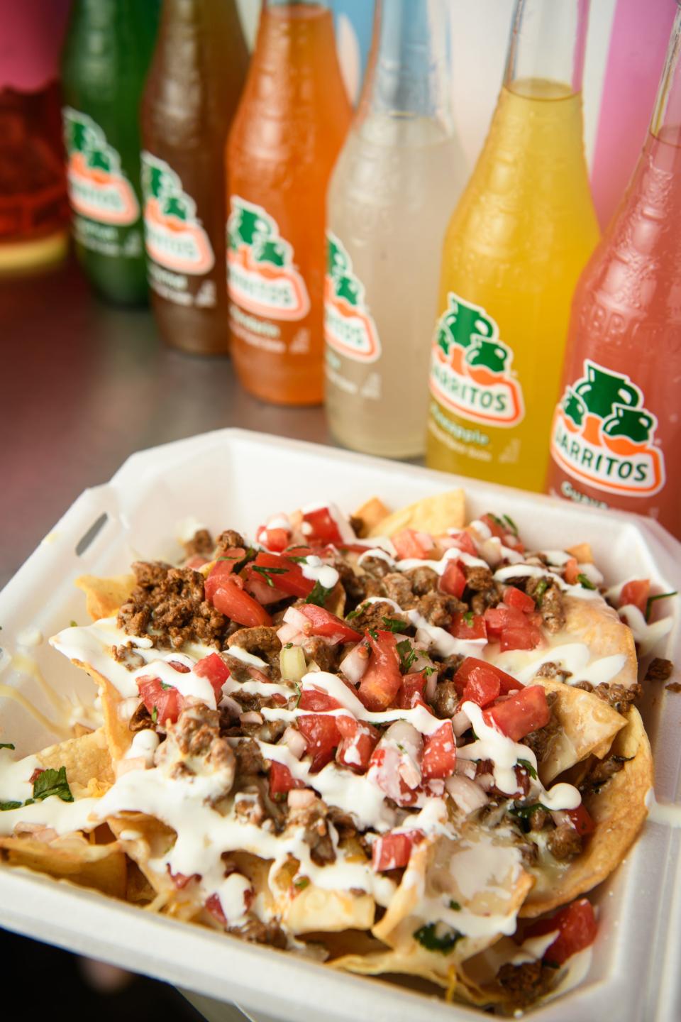 Nachos from the Rolling Tacos and Pupusas food truck.