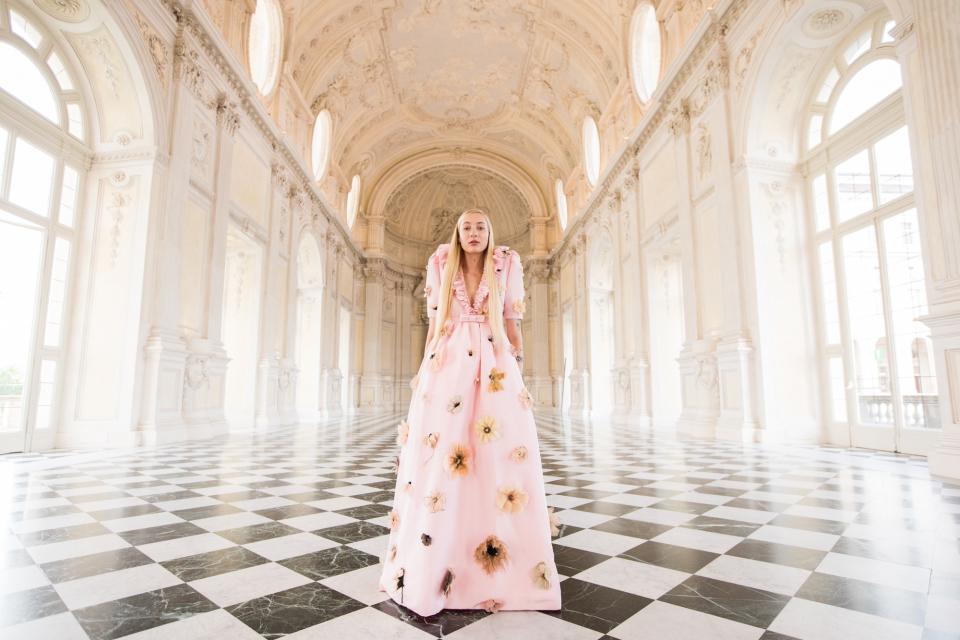 S10 from Netherlands wearing a Viktor & Rolf spring 2022 haute couture look for the Eurovision Opening Ceremony at La Venaria Reale. - Credit: Corinne Cumming/Courtesy of EBU