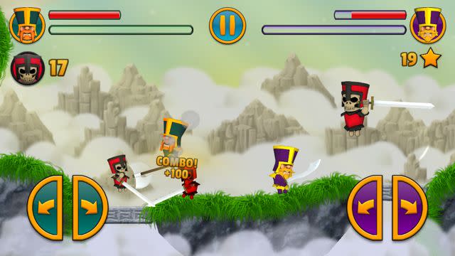 Players can team up with a friends in co-op mode to take down foes in Cloud Knights