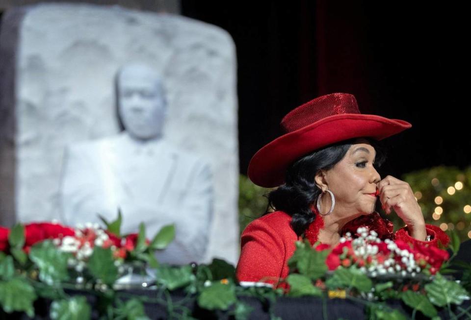 U.S. Rep. Frederica Wilson attends the Dr. Martin Luther King, Jr. Scholarship Breakfast at the Miami Beach Convention Center on Monday, Jan. 15, 2024.