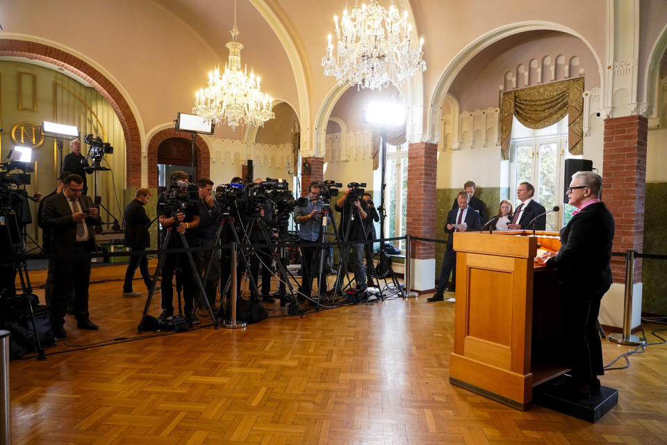 Nobel Peace Prize Press Conference 2023 (Terje Pedersen / AP)