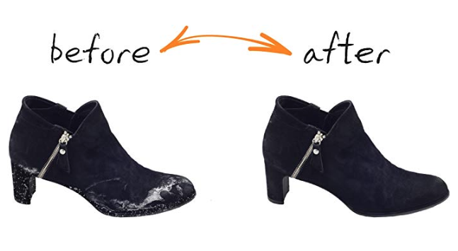 Before & after using Boot Rescue All Natural Cleaning Wipes