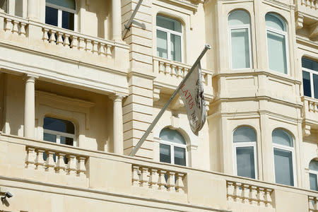 The office of Pilatus Bank is seen at Whitehall Mansions in Ta' Xbiex, Malta, October 28, 2017. REUTERS/Darrin Zammit Lupi/Files