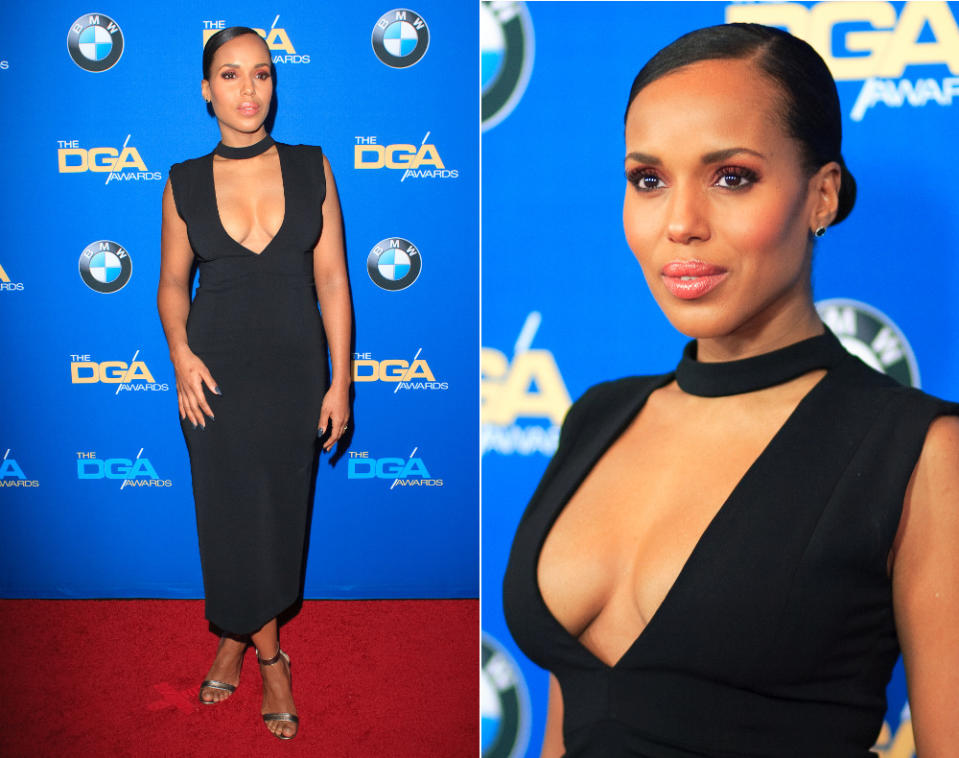 Gerade erst ist Schauspielerin Kerry Washington zum zweiten Mal Mama geworden, und schon steht ein großer Red Carpet-Auftritt nach dem nächsten an, so wie hier auf den Annual Director Guild Awards in Beverly Hills. Zum Glück kann sich der After-Baby-Body der 40-Jährigen aber mehr als sehen lassen – und ausgerechnet an den richtigen Stellen sind Kerry ihre Schwangerschaftskurven erhalten geblieben! (Bilder: WENN)