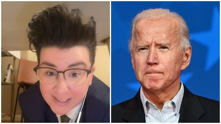 V Spehar and Joe Biden