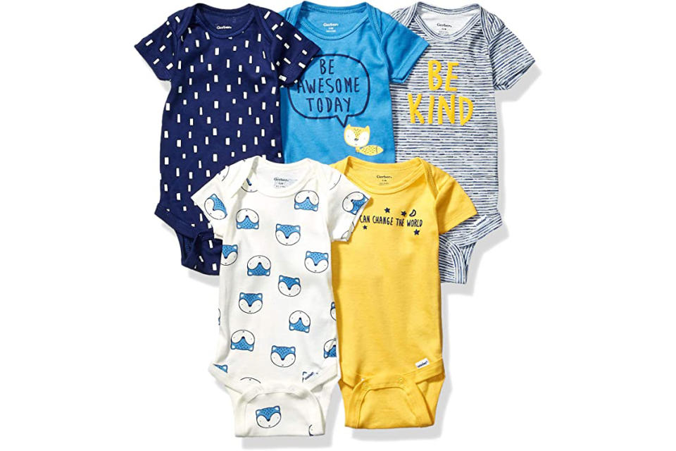 GERBER Baby Boys' 5-Pack Variety Onesies Bodysuits. (Photo: Amazon SG)