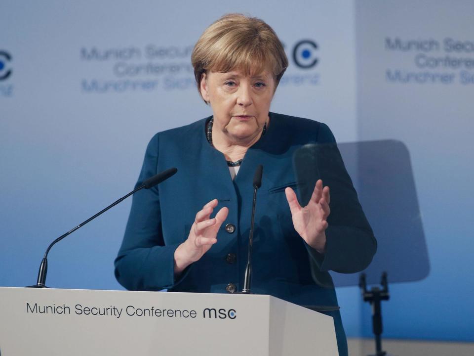 Angela Merkel also called on Europe and its allies to cooperate with Russia in the fight against Isis: Getty