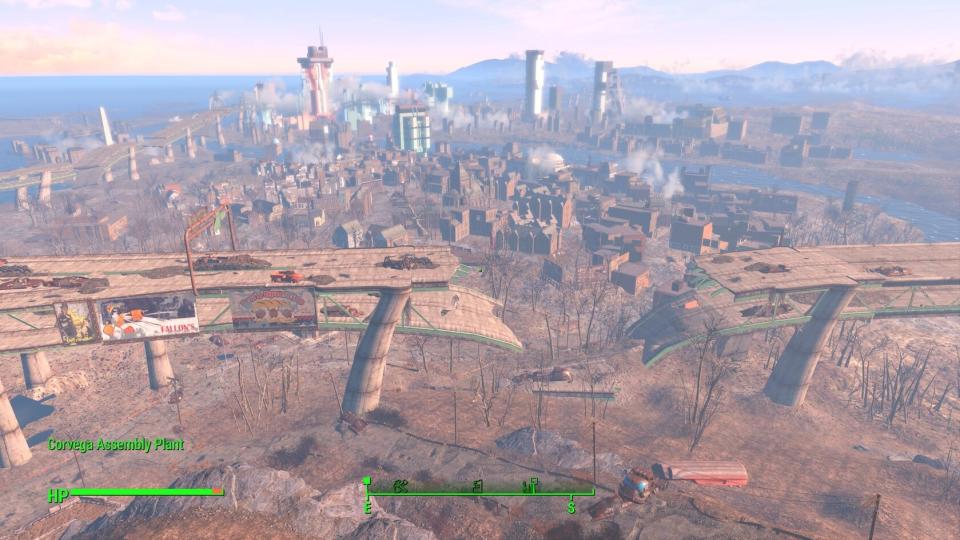 Fallout 4 comparison screenshots showing the increased level of detail