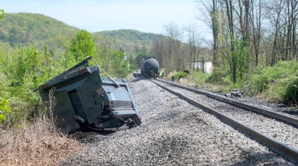 A dump truck was hit by a train on Thursday, May 2, 2024 in Worth Township.