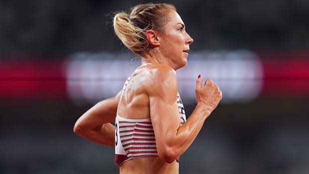 Canada's Kate Van Buskirk finished fourth in the pro women's race of the Fifth Avenue Mile on Sunday, clocking four minutes 23.9 seconds in New York City. (Aleksandra Szmigiel/Reuters/File - image credit)