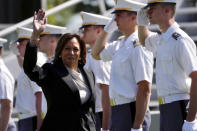 Vice President Kamala Harris arrives for the graduation ceremony of the U.S. Military Academy class of 2023 at Michie Stadium on Saturday, May 27, 2023, in West Point, N.Y (AP Photo/Bryan Woolston)