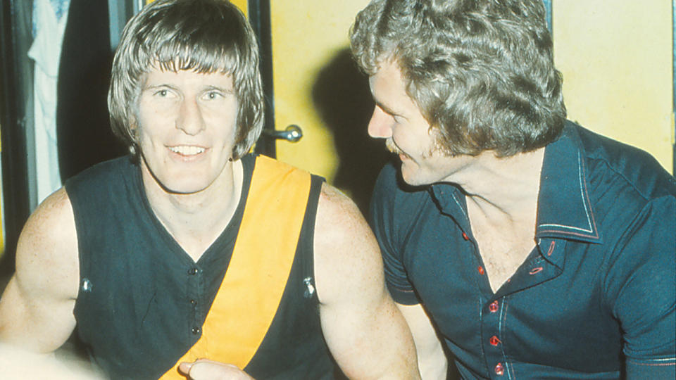 Royce Hart and Barry Richardson, pictured here celebrating a win for Richmond.