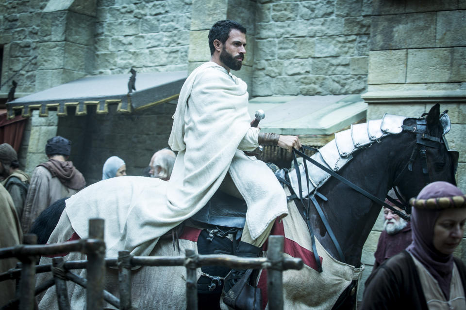 Tom Cullen as Templar Knight Landry. (Photo: Larry Horricks/History)