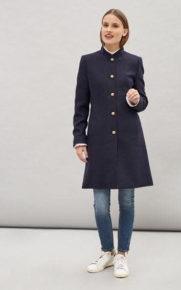 Newhouse classic tweed coat in navy