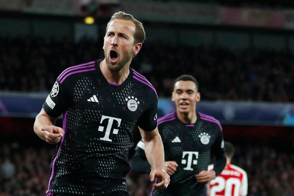 Harry Kane scored his sixth goal at a silenced Emirates (IKIMAGES/AFP via Getty Images)