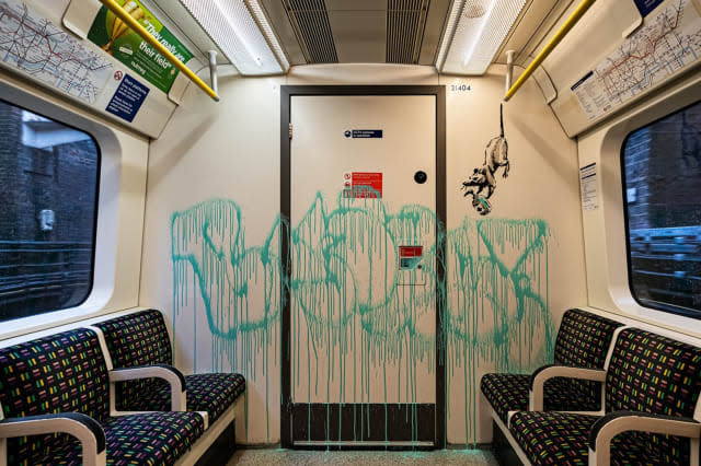 Banksy creates coronavirus-related artwork on London Underground carriage