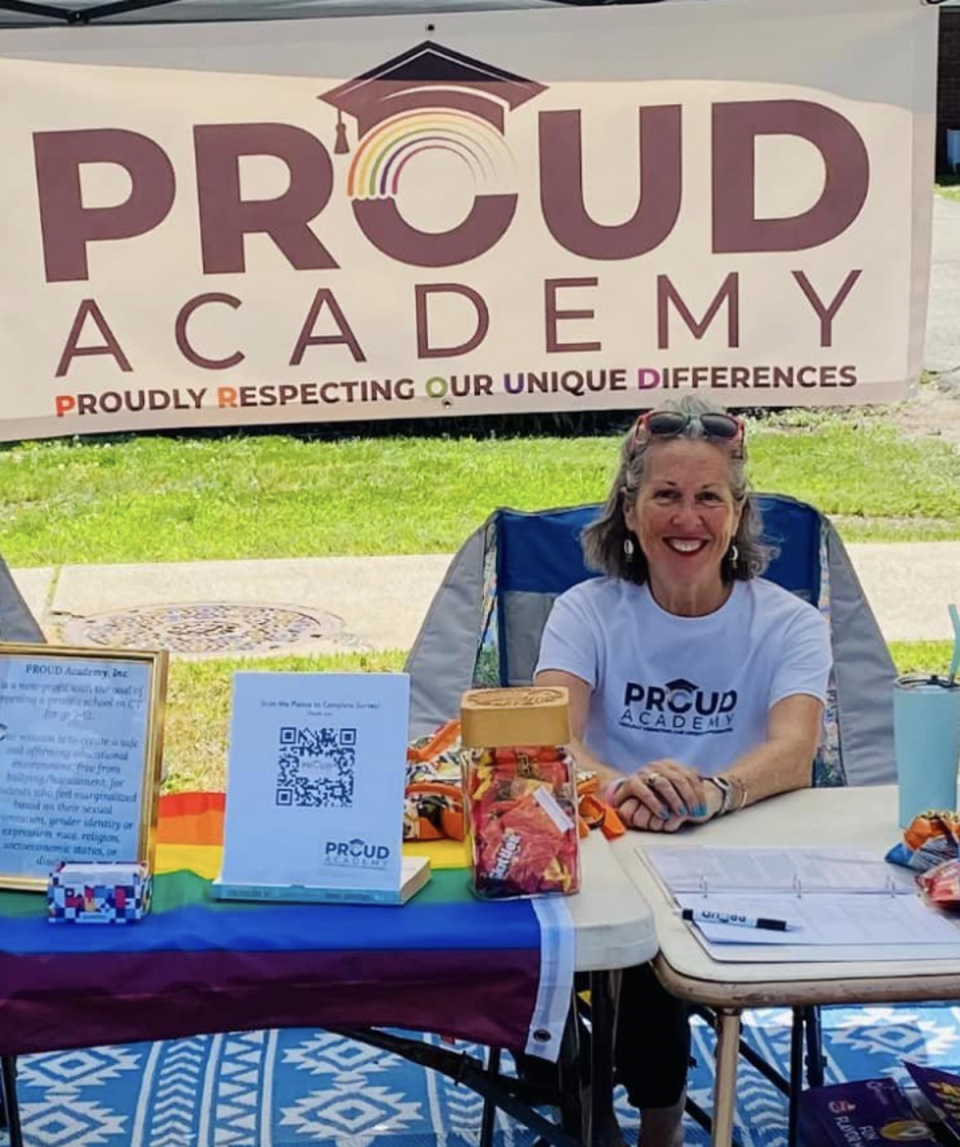 Patricia Nicolari says she became posed to create an LGTB-friendly school after the intense harassment she experienced in her three decades as an educator (PROUD Academy CT)