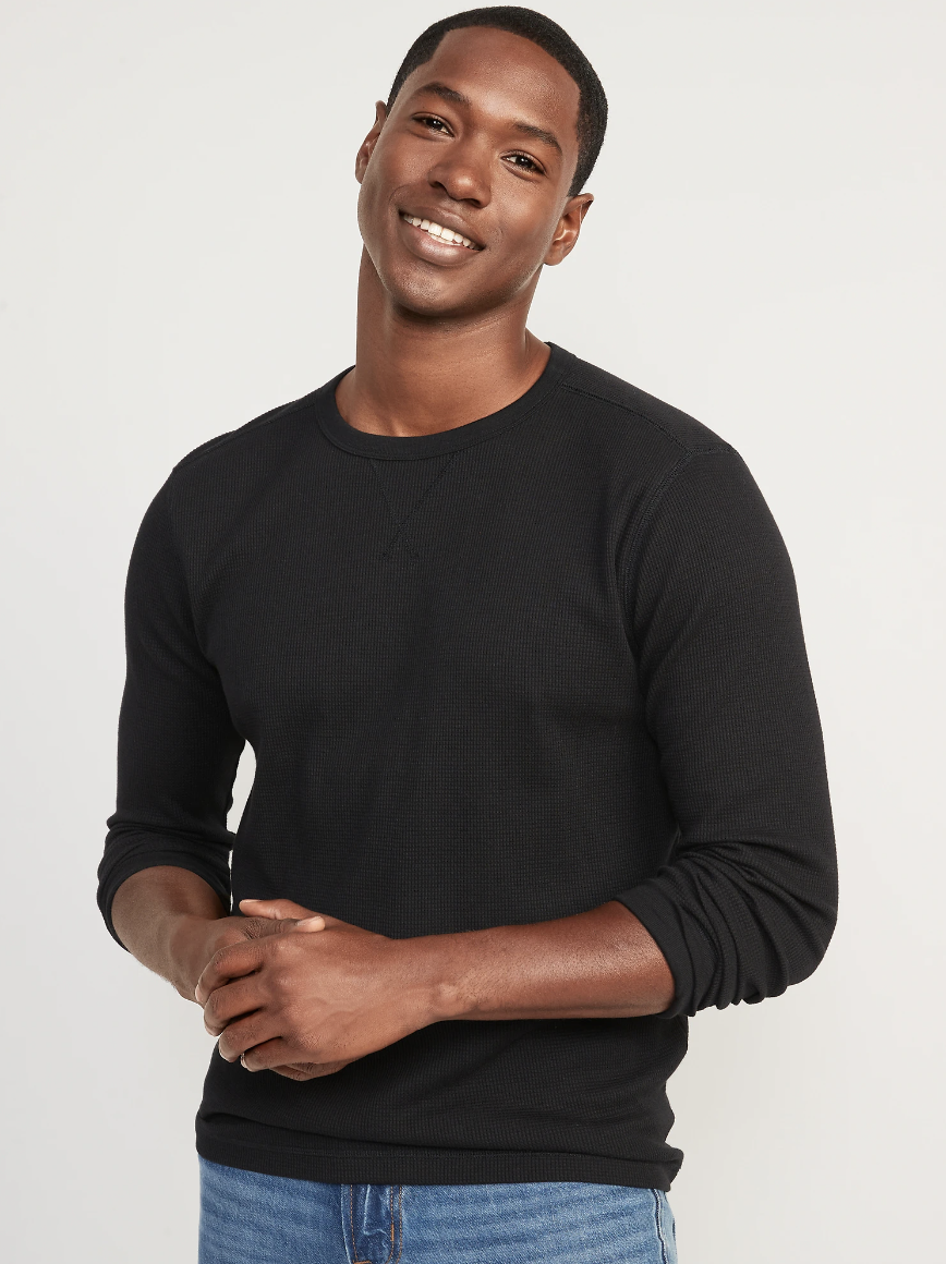 Thermal-Knit Long-Sleeve T-Shirt in blackjack (Photo via Old Navy)