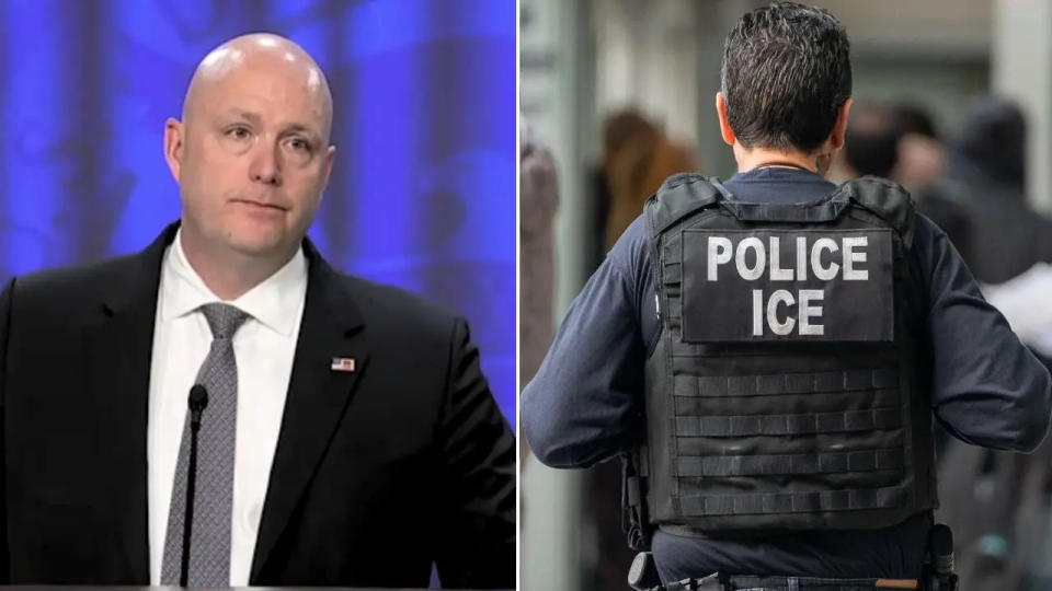 P.J. Lechleitner and an ICE agent