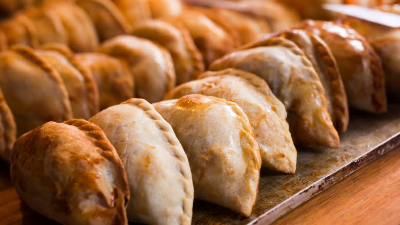 Line of fresh empanadas 