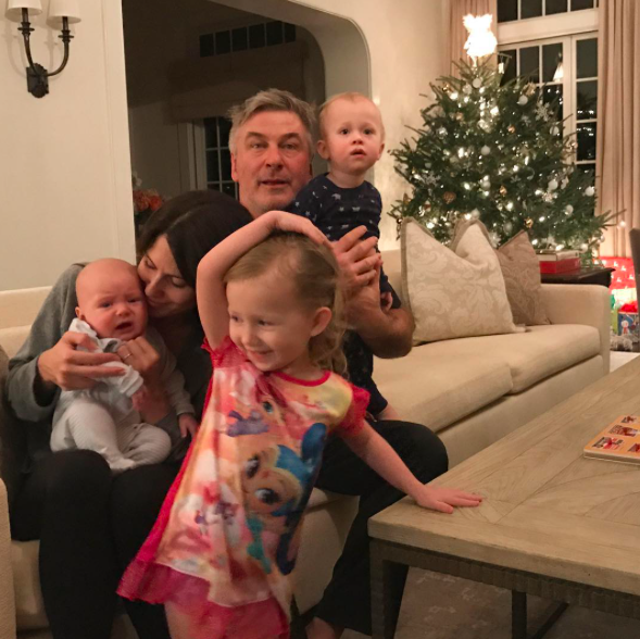 <p>Hilaria and Alec Baldwin did their best to take the perfect family photo on Christmas Eve, but it’s kind of hard with their three little ones — Carmen, 3; Rafael, 18 months; and 3-month-old Leonardo! “Wishing you all a very merry Christmas Eve, Happy Chanukah, feliz noche buena….and every other wonderful wish,” wrote Hilaria. (Photo: <a rel="nofollow noopener" href="https://www.instagram.com/p/BObF2JoBBVh/" target="_blank" data-ylk="slk:Instagram;elm:context_link;itc:0" class="link ">Instagram</a>) </p>