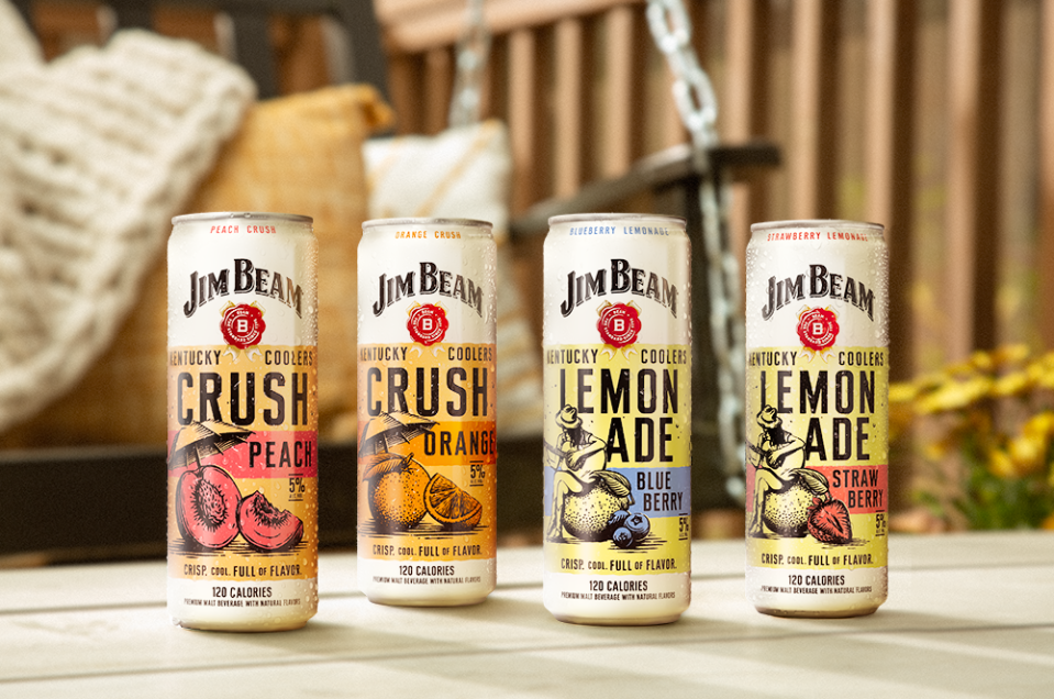 Jim Beam Kentucky Coolers welcomes a fresh wave of flavor with four new varieties: Peach Crush, Orange Crush, Blueberry Lemonade and Strawberry Lemonade.