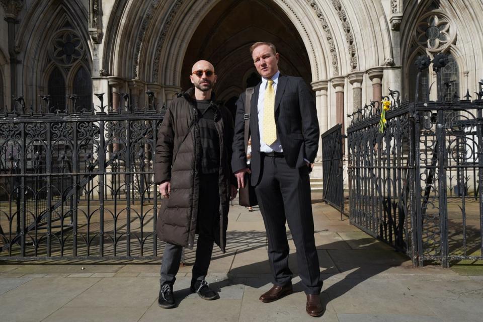 Ex-bankers Carlo Palombo and Tom Hayes outside court (Lucy North/PA) (PA Wire)